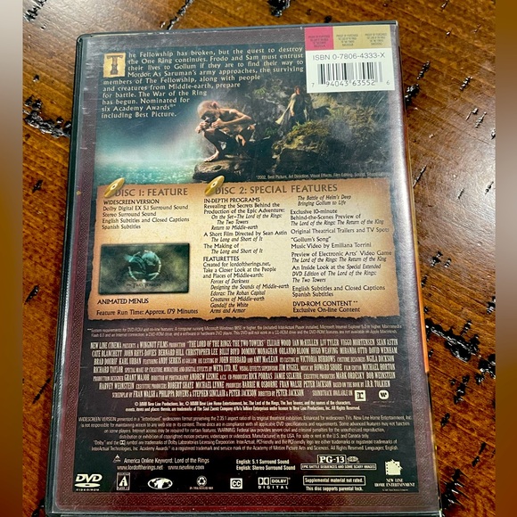 2 DVD’s Lord of the Rings Return of the King and The Two Towers DVD’s - Picture 8 of 8